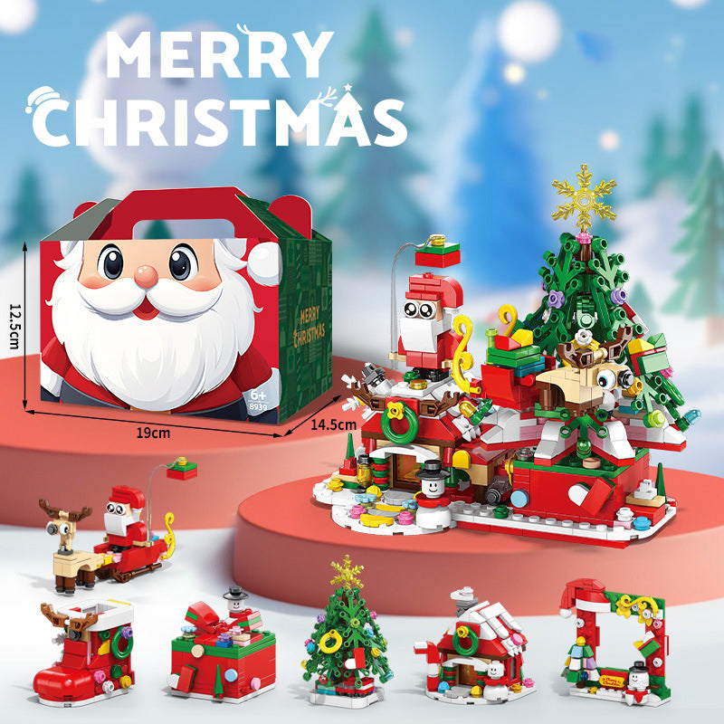 Christmas style children's educational building block toys