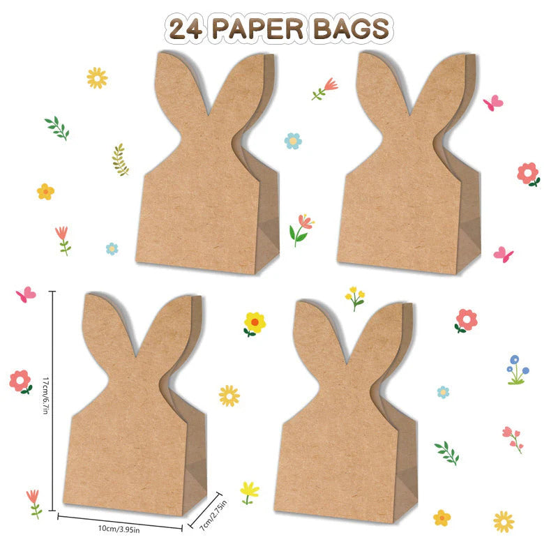 Cute Easter bunny ear pattern tote bag