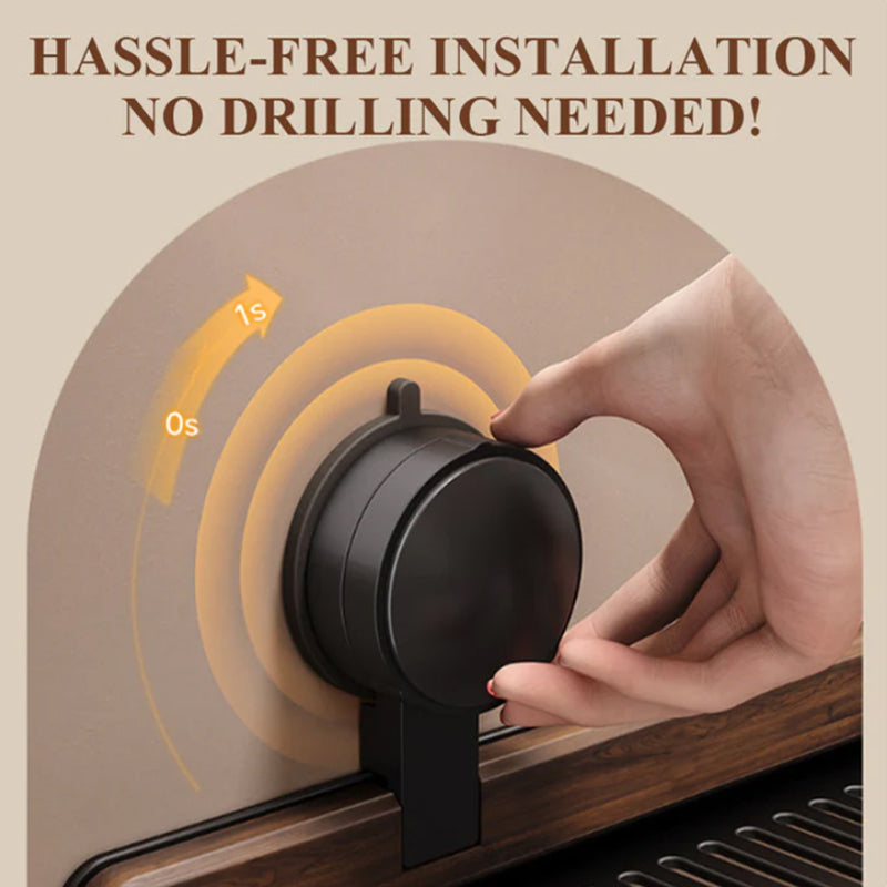 Walnut Suction Cup Bathroom Shelf