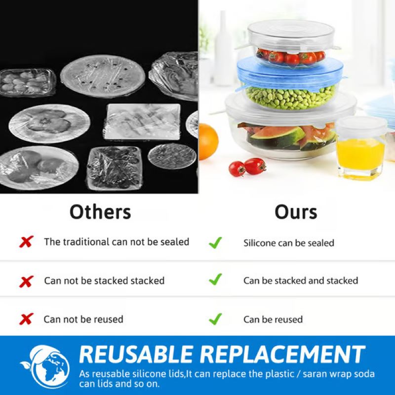 Reusable elastic silicone food storage cover