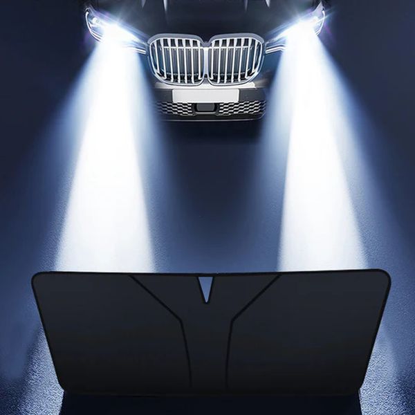 Foldable car windshield sunshade