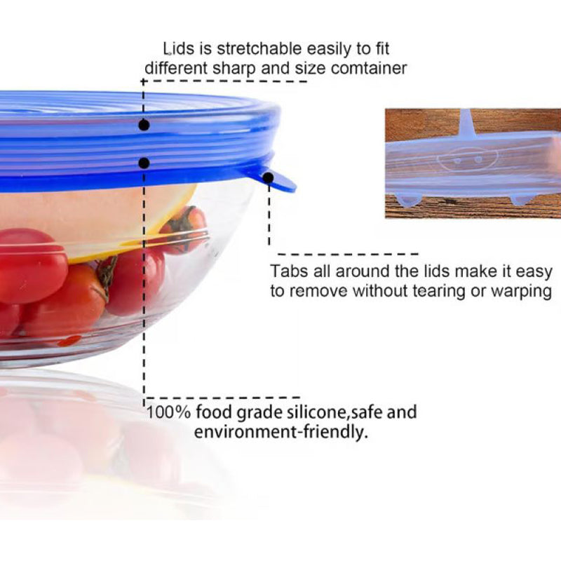 Reusable elastic silicone food storage cover