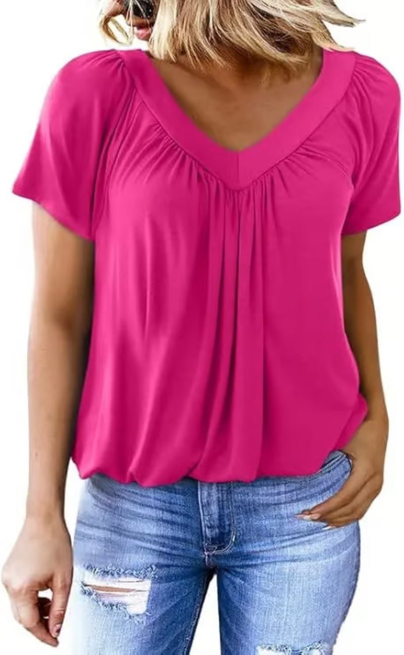 ✨Women's Casual Short Sleeve V Neck Basic T-shirts