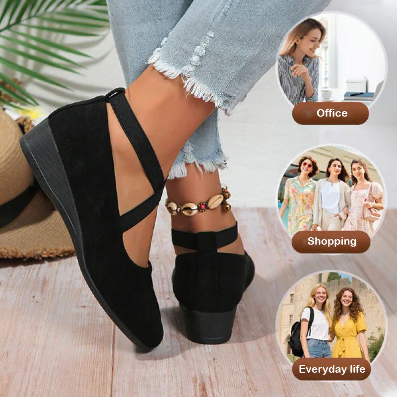 Women's pointed toe flat orthopedic shoes