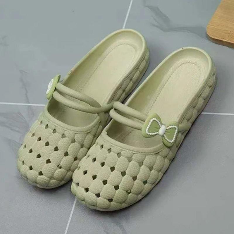 Bow tie soft soled closed toe sandals