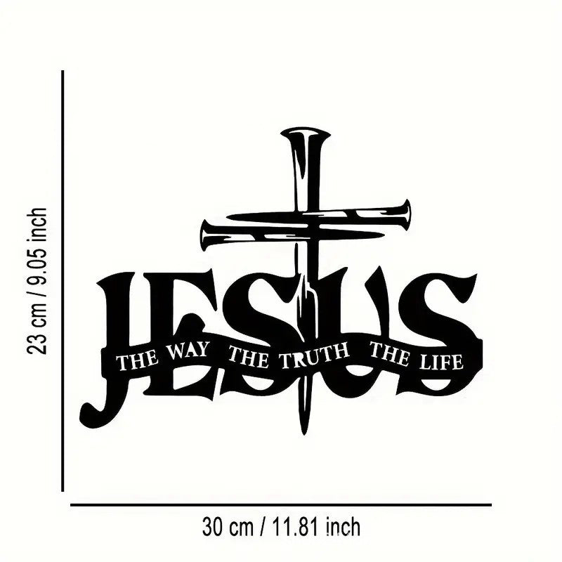 š„Jesus and cross metal silhouette wall decoration