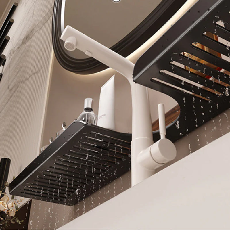 Walnut Suction Cup Bathroom Shelf