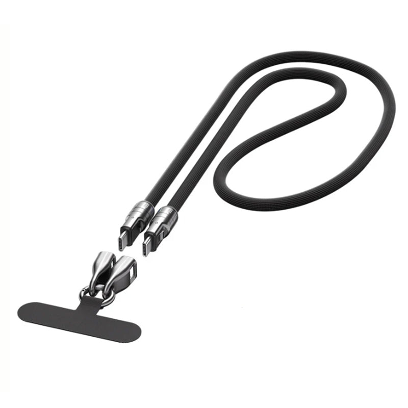 Two-in-one fast charging data cable mobile phone lanyard