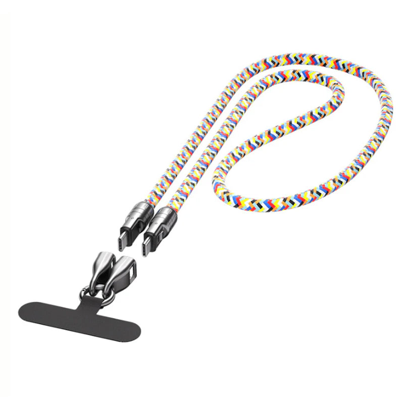Two-in-one fast charging data cable mobile phone lanyard