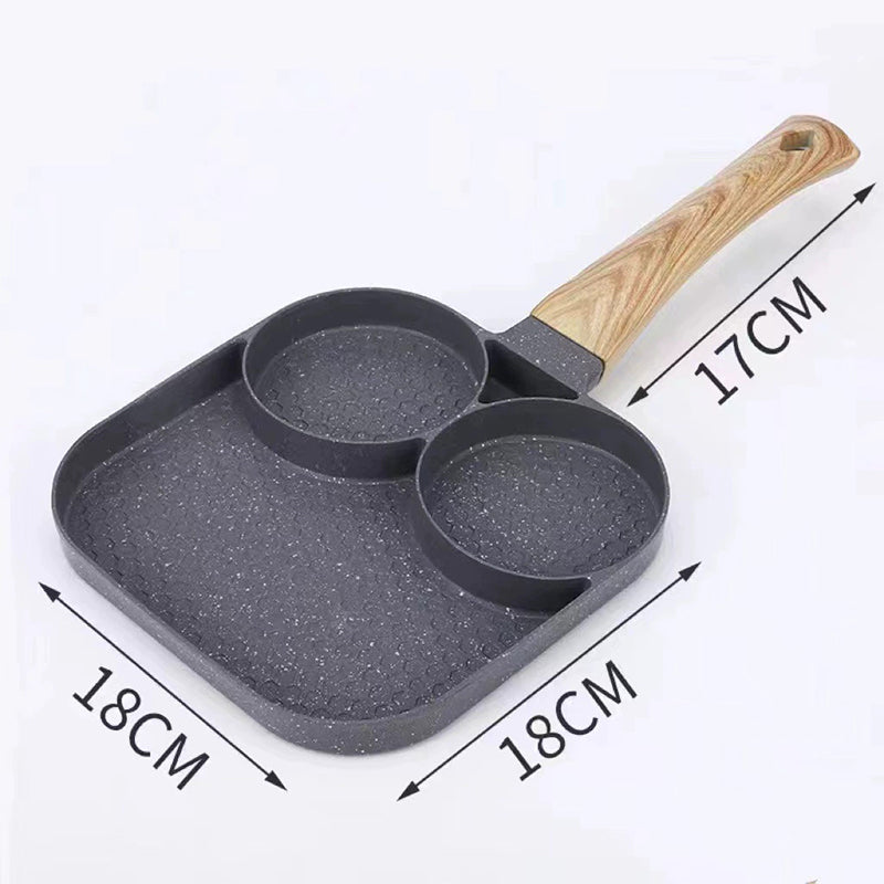 🍳Four-hole egg pan, breakfast omelette household frying pan non-stick pan🥚