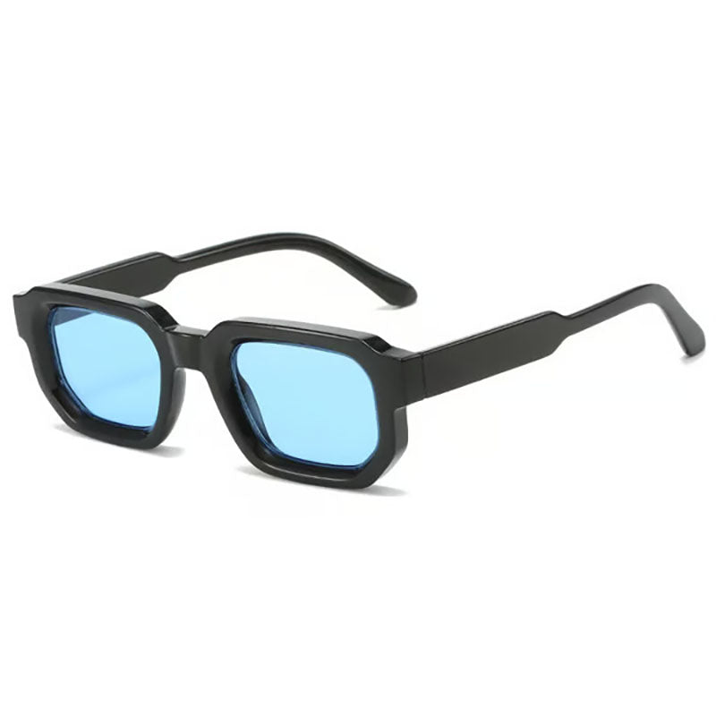 Retro unisex rectangular frame sunglasses with UV400 protection