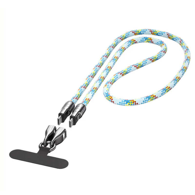 Two-in-one fast charging data cable mobile phone lanyard
