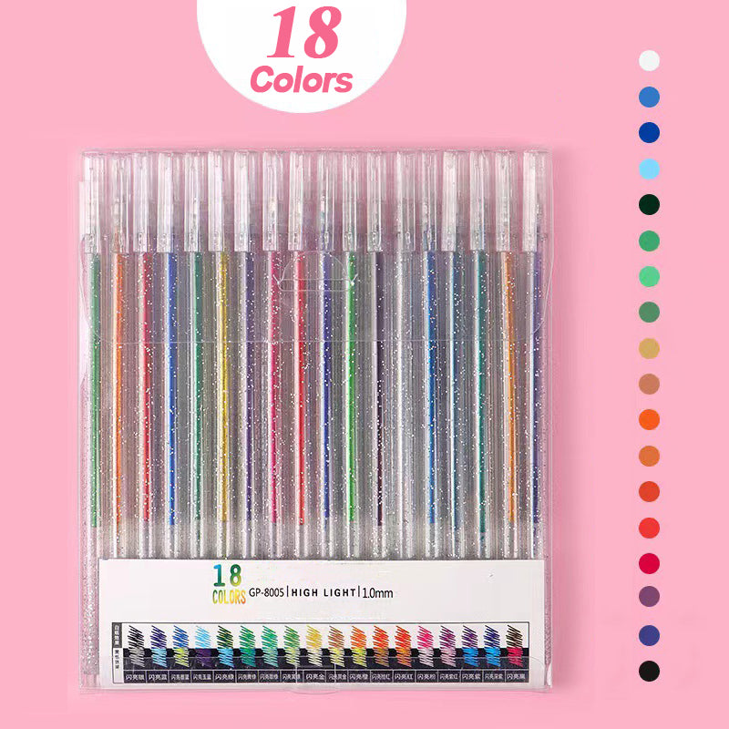 Glitter gel pen set