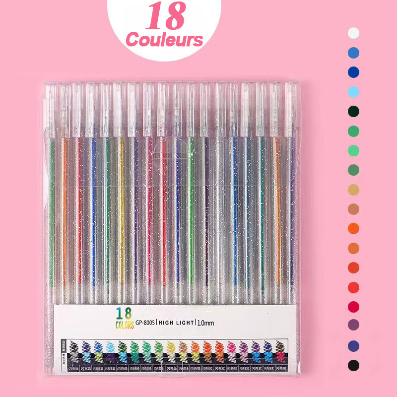 Glitter gel pen set