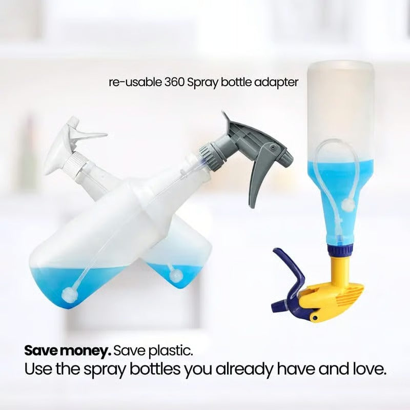 Universal 360° spray bottle adapter