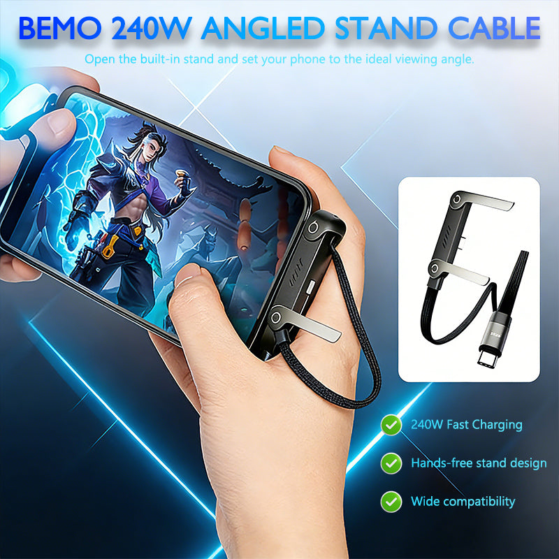 A revolutionary charging cable with a built-in stand