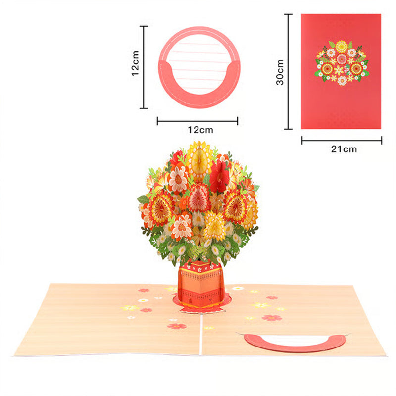 3D pop-up flower greeting cards that never fade