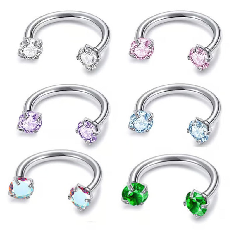 Zircon double-ended drill U-shaped nose ring
