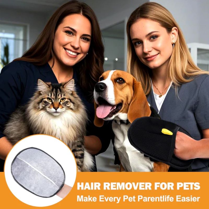 Pet static hair removal gloves