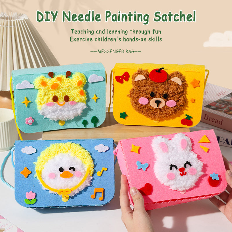 Wool Embroidery Painting Crossbody Bag