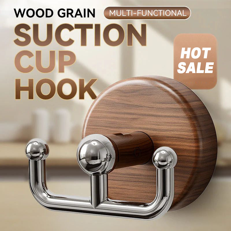 Multifunctional wood grain suction cup hook