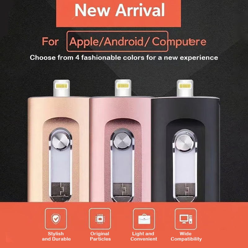 3 in 1 large capacity USB flash drive for mobile phone and computer