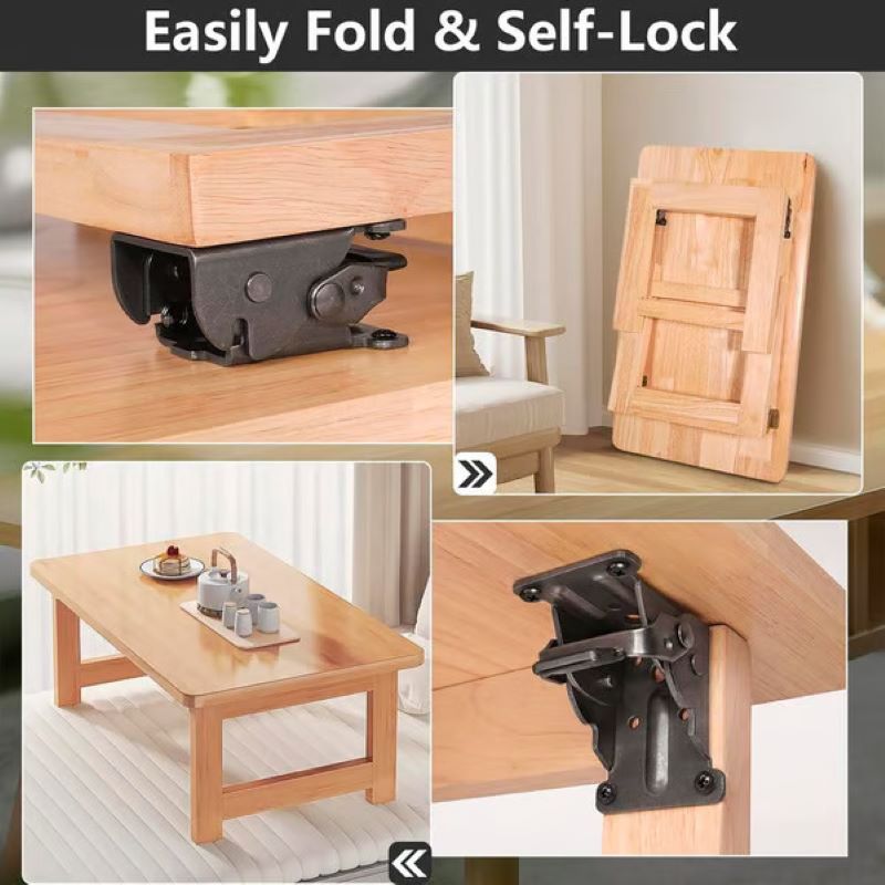 Table support self-locking hinge