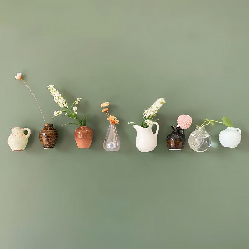 Mini ceramic vase-shaped refrigerator magnets