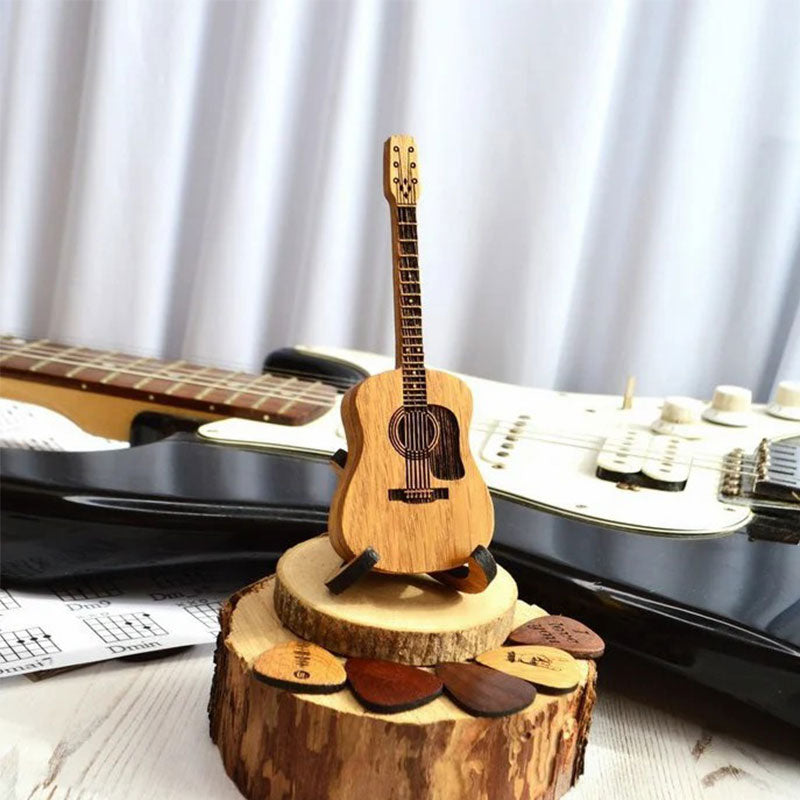 Acoustic Guitar Wooden Pick Box