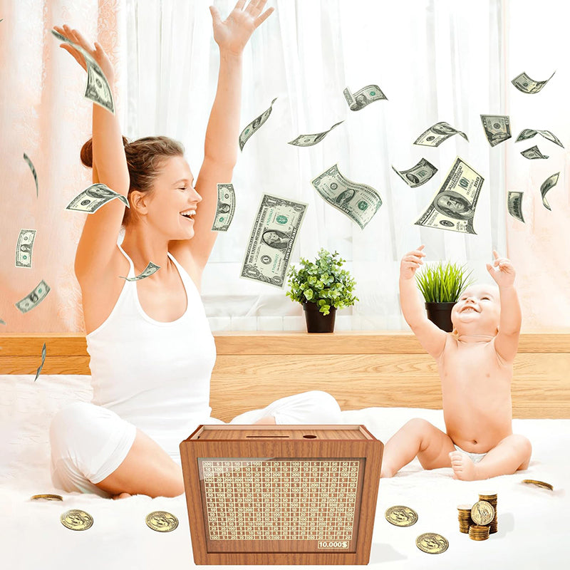 Wooden change piggy bank