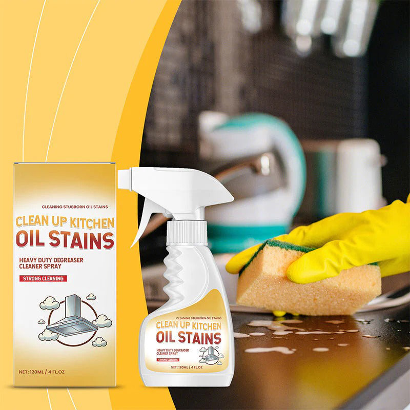 Powerful kitchen degreasing and cleaning spray
