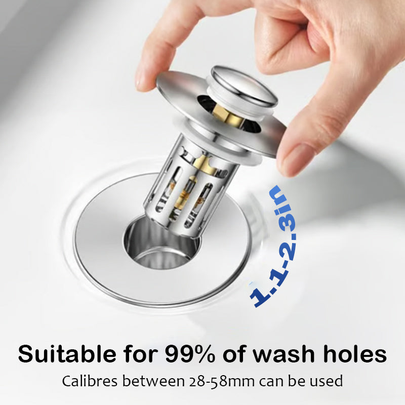 2-in-1 Bathroom Pop-Up Sink Stopper