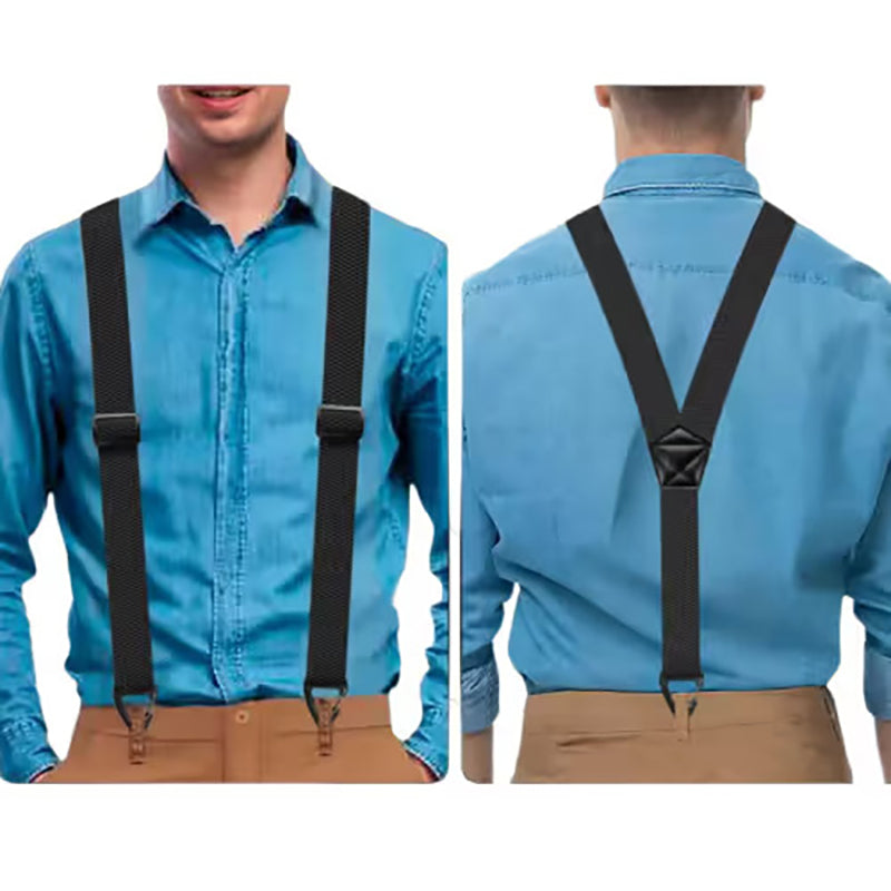 Men's X-back suspenders (with hook-style clips)
