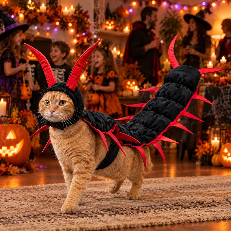 Centipede-Shaped Cat Costume