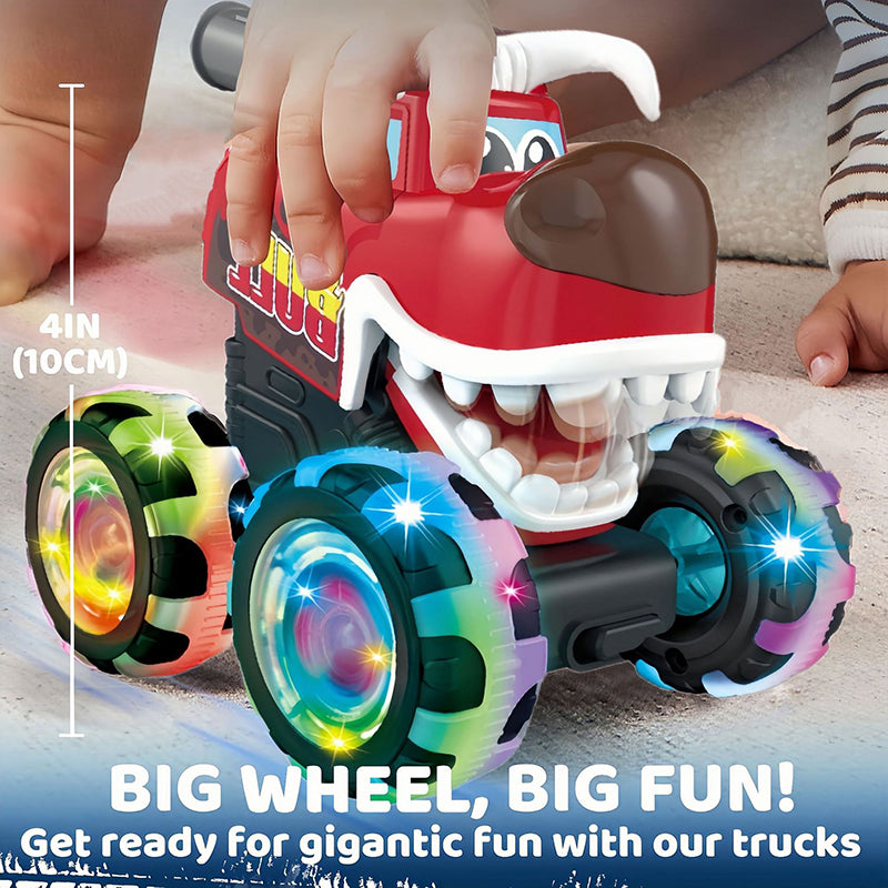 Press the inertia light dinosaur toy car