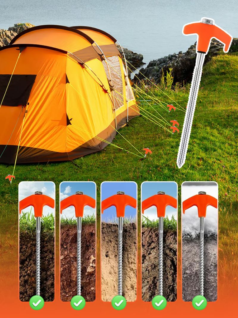 Hexagonal spiral ground spikes