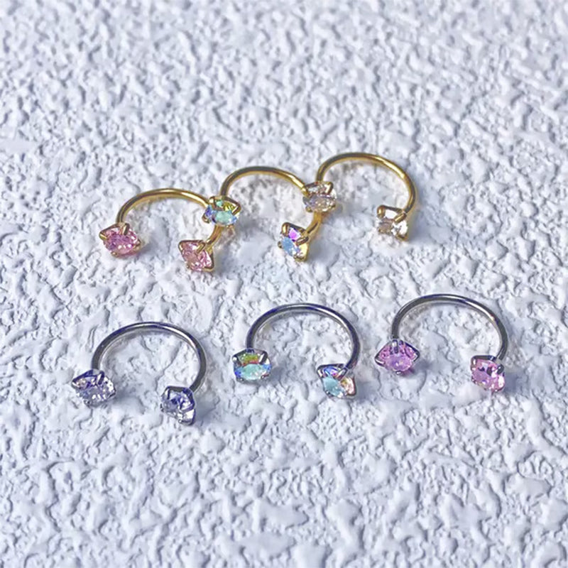Zircon double-ended drill U-shaped nose ring