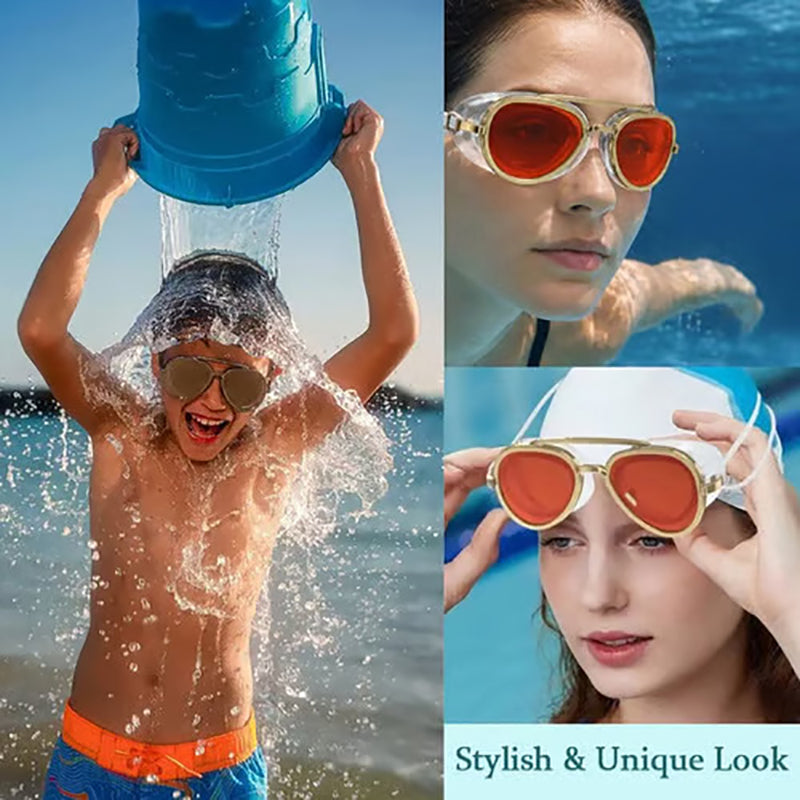 Anti-fog reflective swimming goggles