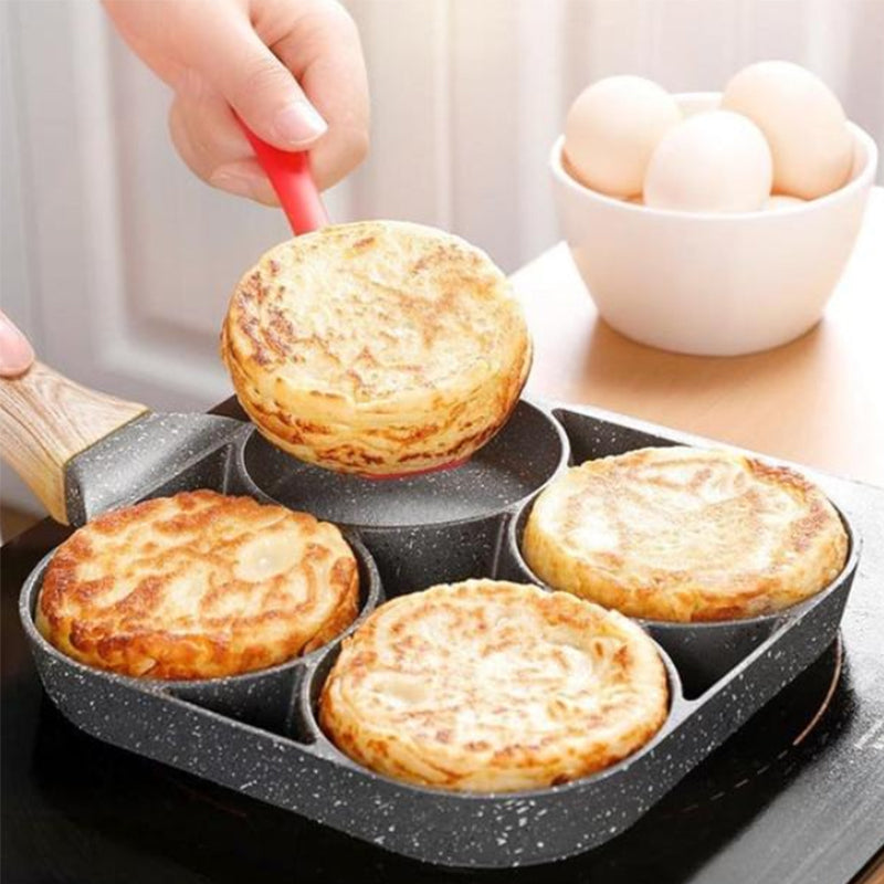 🍳Four-hole egg pan, breakfast omelette household frying pan non-stick pan🥚