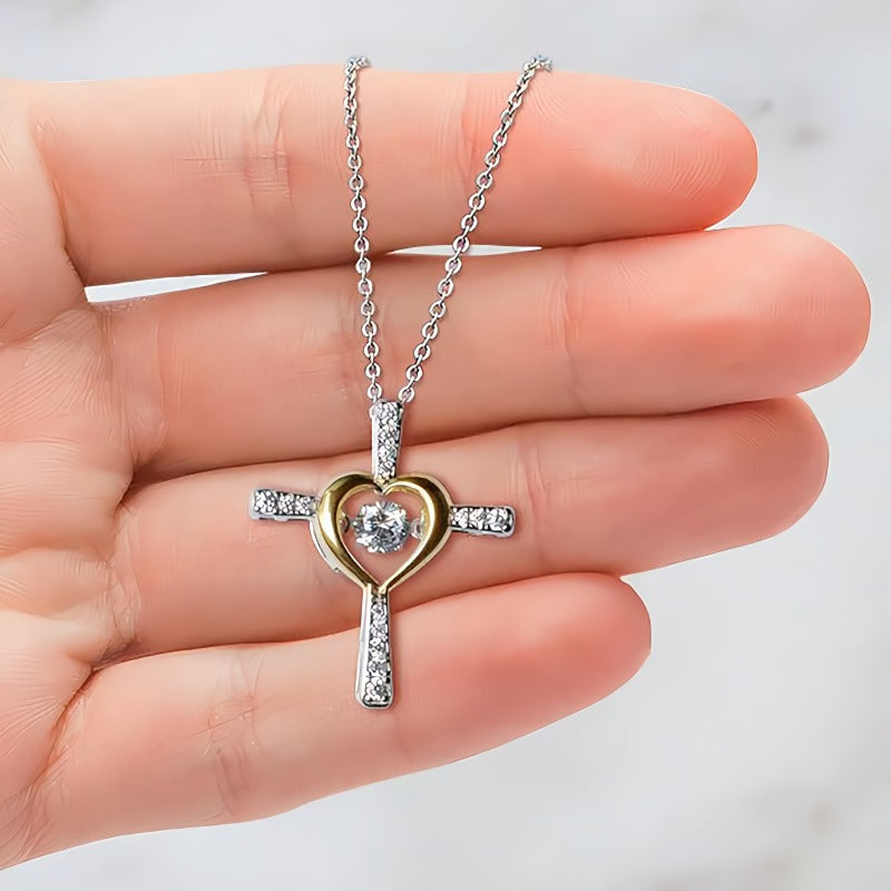 Cross Dancing Necklace With Message Card Gift