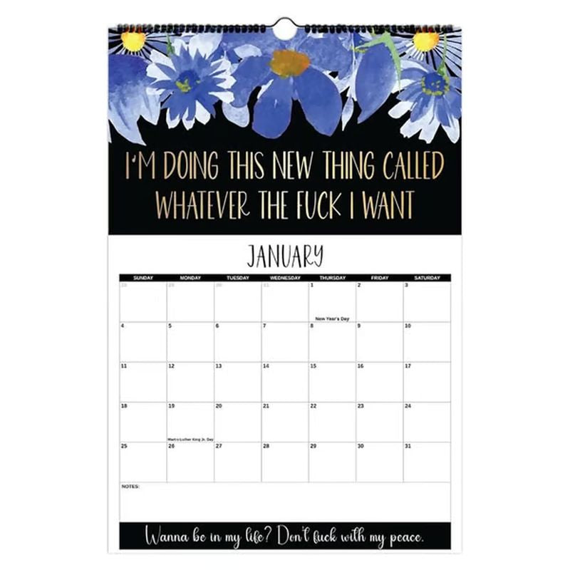 2026 Calendar of Funny Swear Words for Tired Women