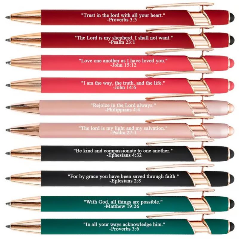 ❤️🙌Premium Comfort Bible Verse Pens – 10 pcs