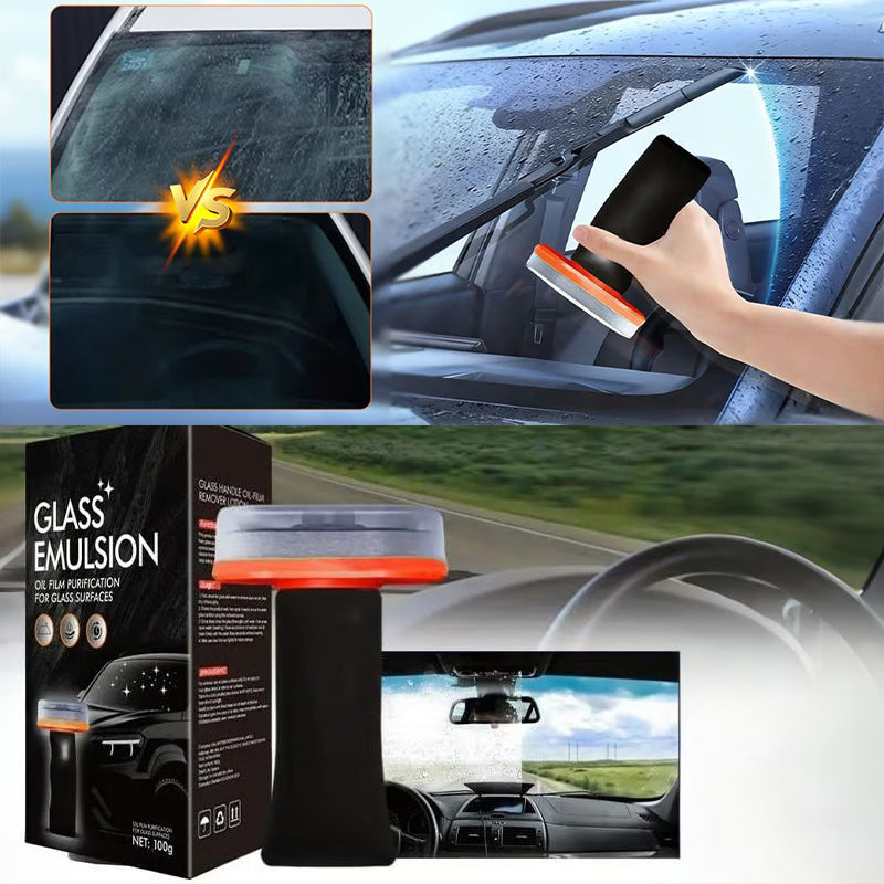 Car glass oil film cleaning brush