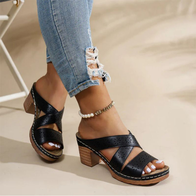 Women's Vintage Cutout High Heel Sandals and Pumps
