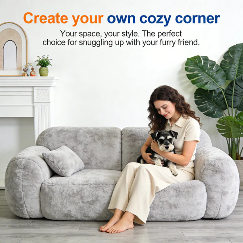 Comfortable plush pet sofa