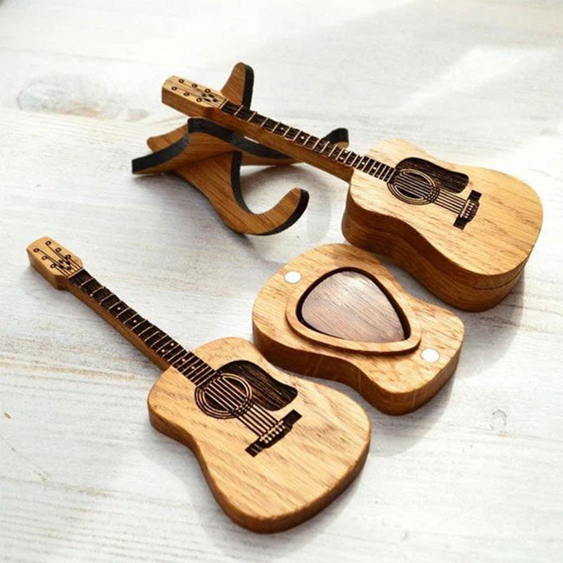 Acoustic Guitar Wooden Pick Box