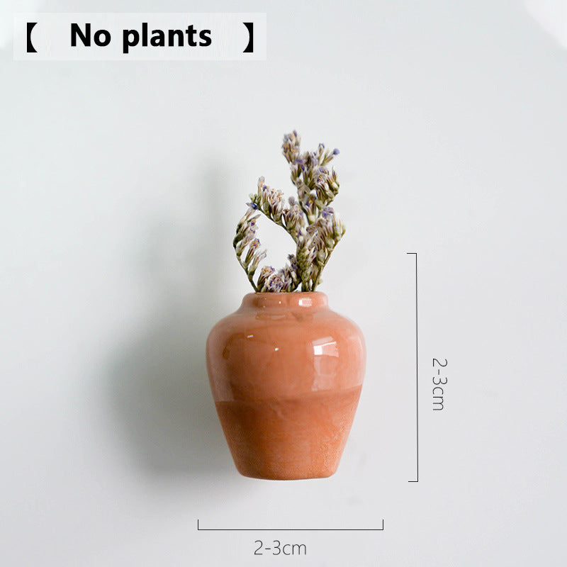 Mini ceramic vase-shaped refrigerator magnets