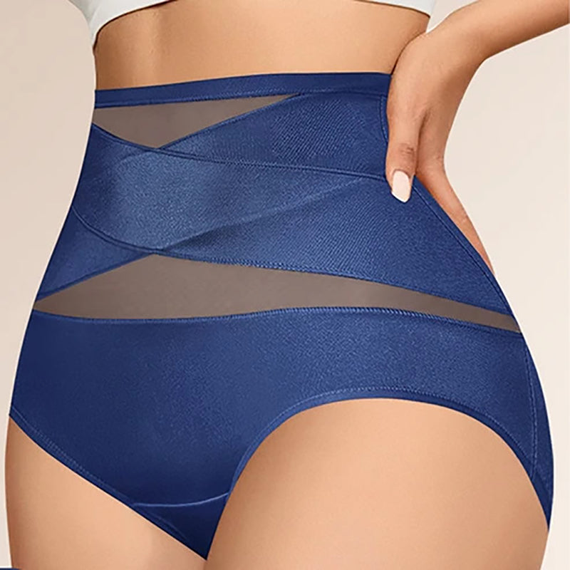 Plus-size high-waisted cross-over shaping underwear