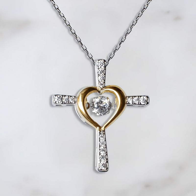 Cross Dancing Necklace With Message Card Gift