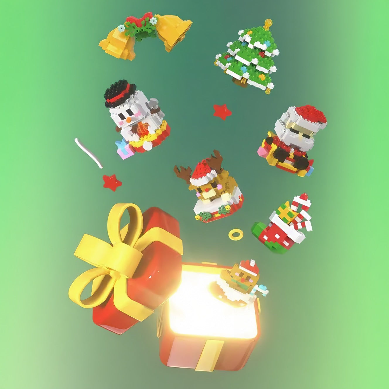 Christmas style children's educational building block toys